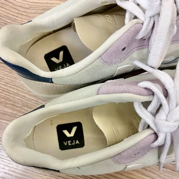 Veja V-10 Suede Multicolor Natural Babe Sneakers 6 - Picture 8 of 10